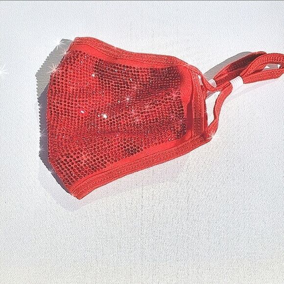 Red Austrian Crystal Facemask - Picture 1 of 5